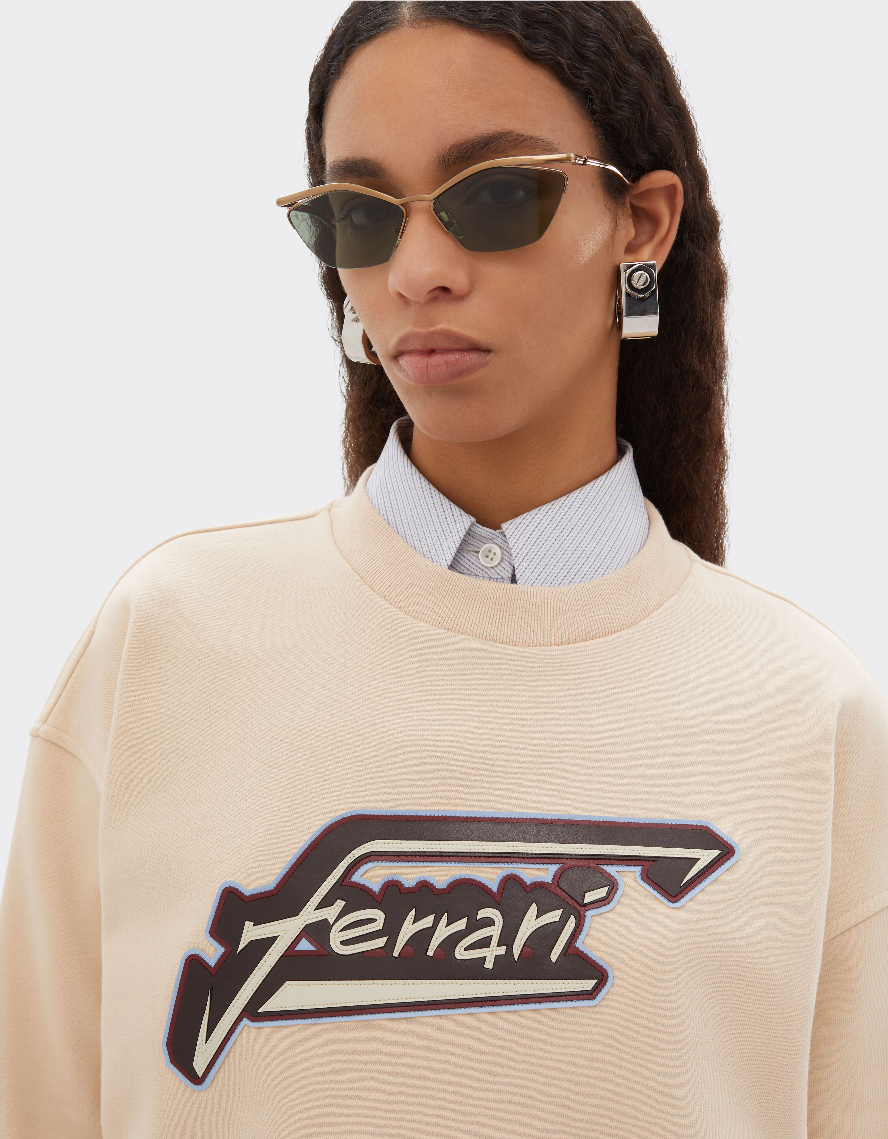 Ferrari 法拉利拼饰棉质卫衣 Powder Pink 50826f