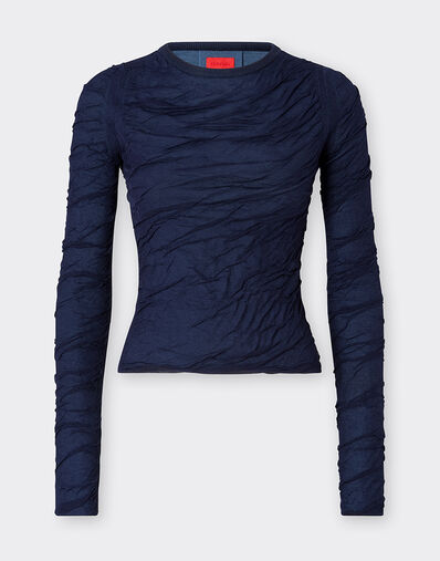 Ferrari 修身款羊毛和棉质套衫 海军蓝 21034f