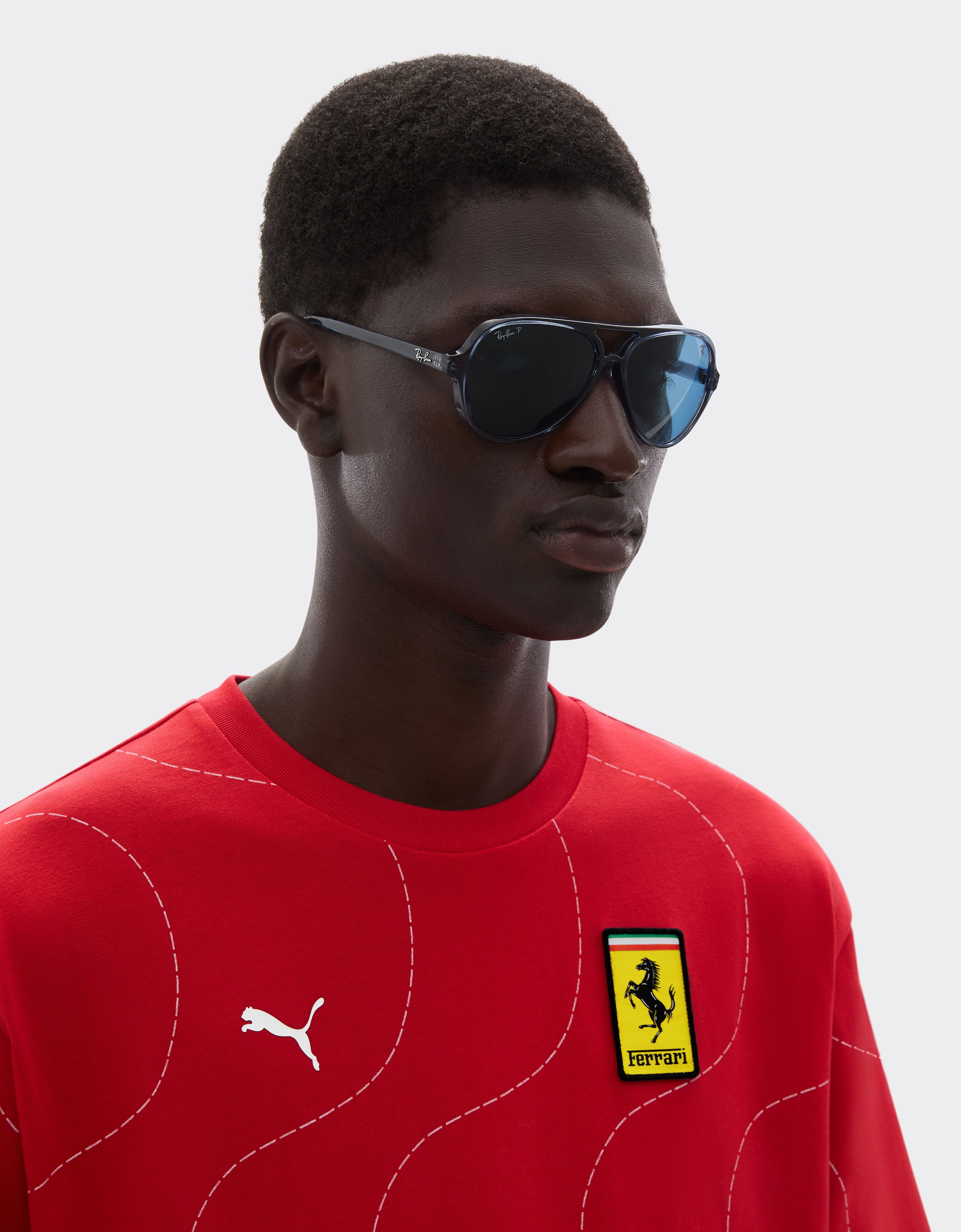 Ferrari 雷朋与法拉利车队联名款 - 2025年蒙扎大奖赛限量版太阳镜 Blu Scozia LA0CEf