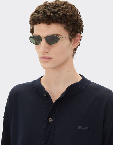 Ferrari sunglasses in gunmetal grey titanium with green lenses Ferrari Ferrari sunglasses in gunmetal grey titanium with green lenses Ingrid LA02Tf