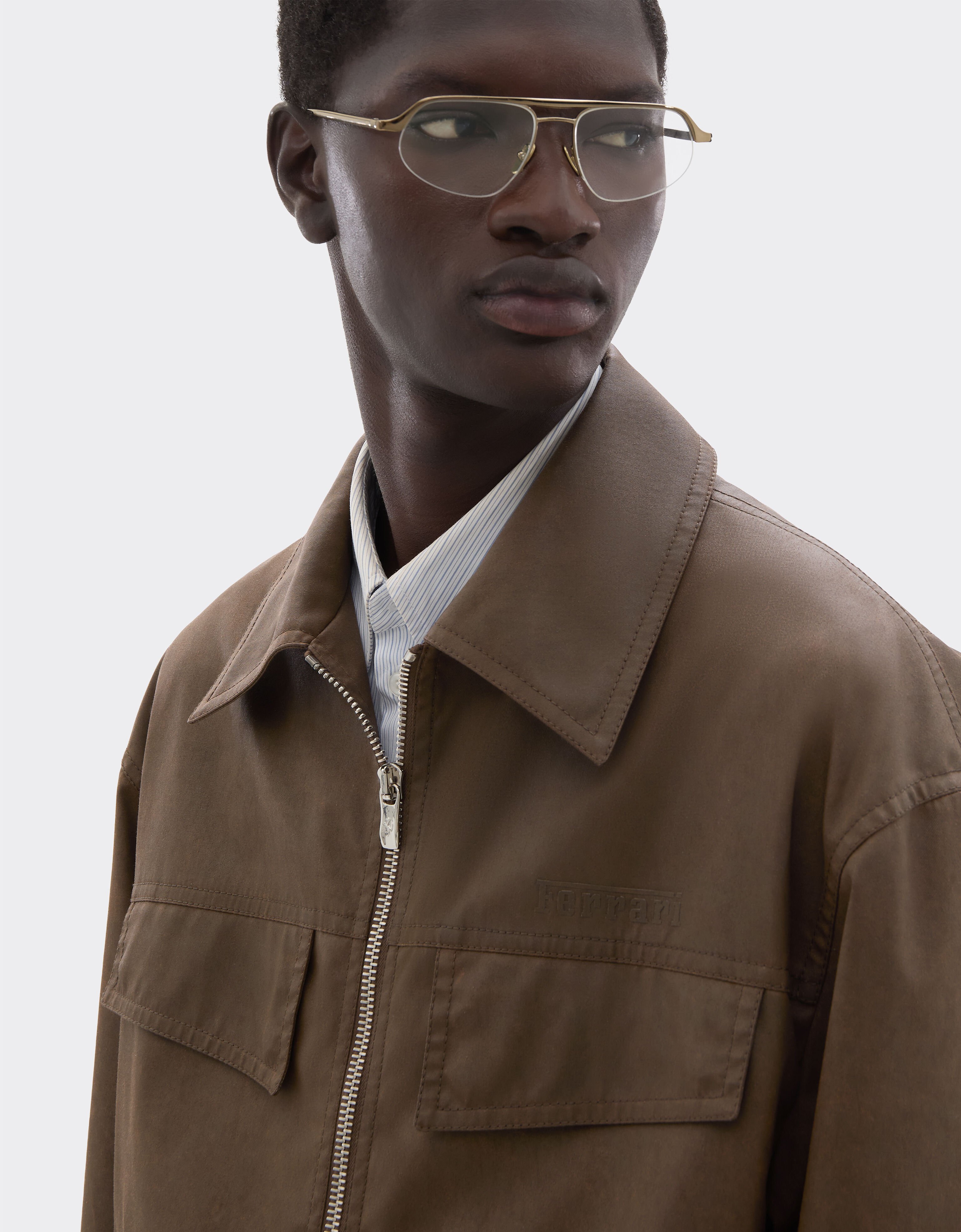 Technical gabardine jacket with a vintage effect Ferrari Technical gabardine jacket with a vintage effect Khaki Green 49921f