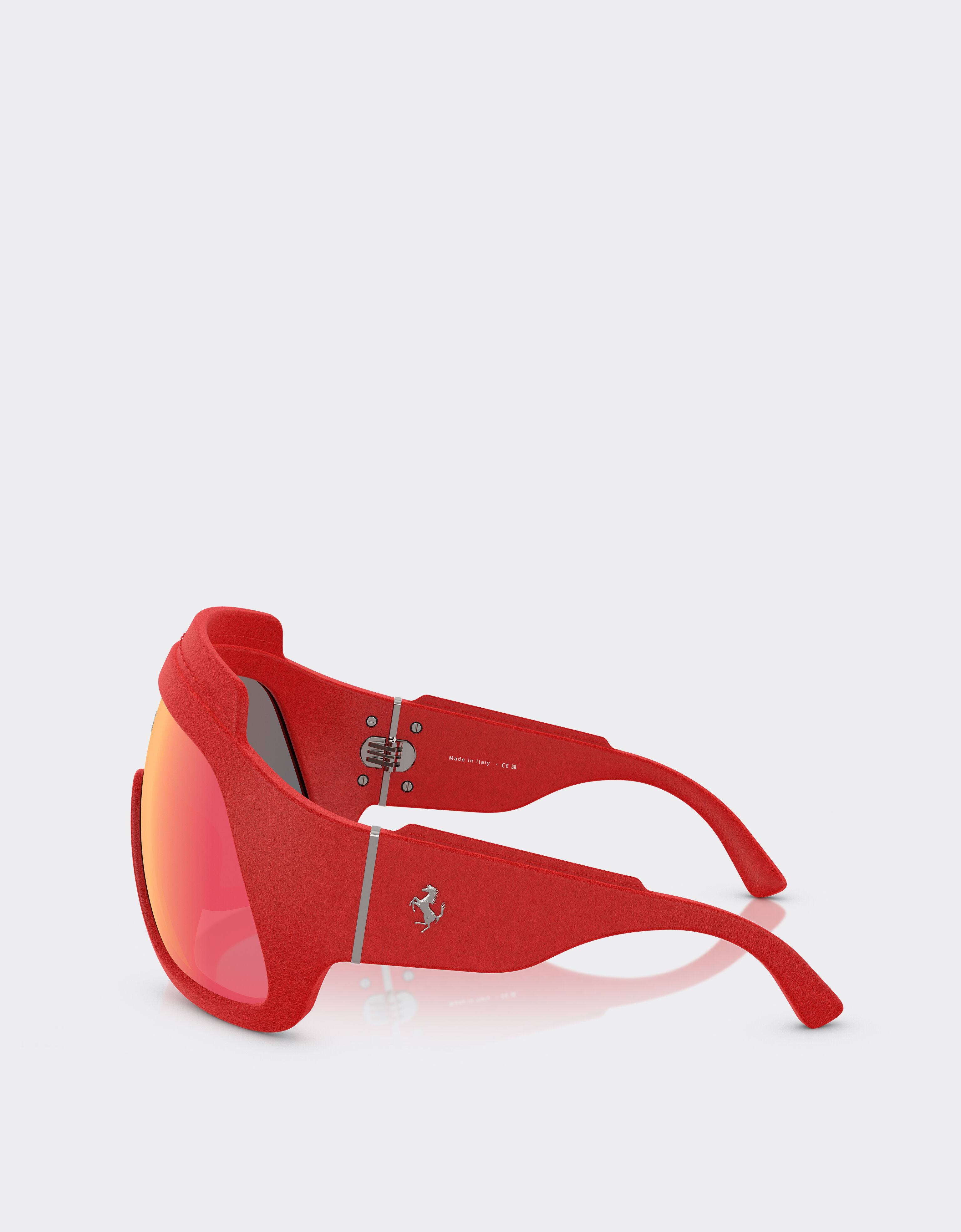 Ferrari 法拉利限量版红色镜面镜片红色注塑材料和皮革眼罩式太阳镜 红色 F1580f