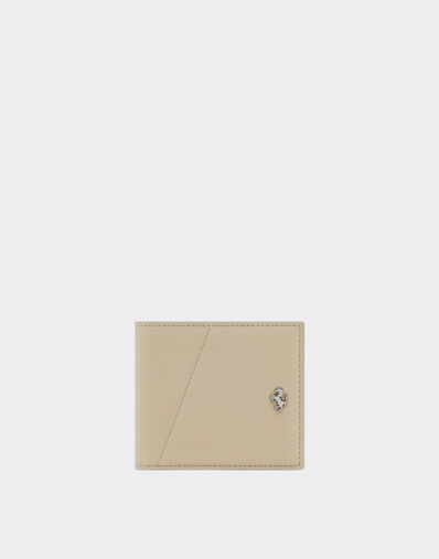 Ferrari Leather wallet with diagonal stitching Chalk 49227f
