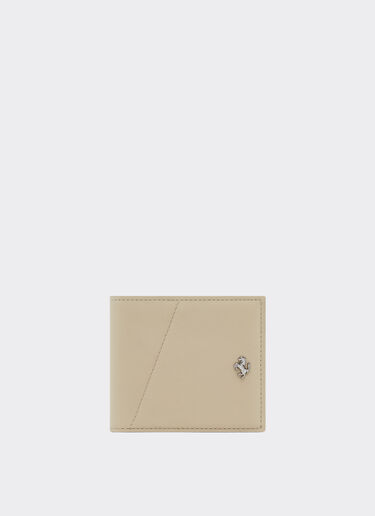 Ferrari Leather wallet with diagonal stitching Chalk 49227f
