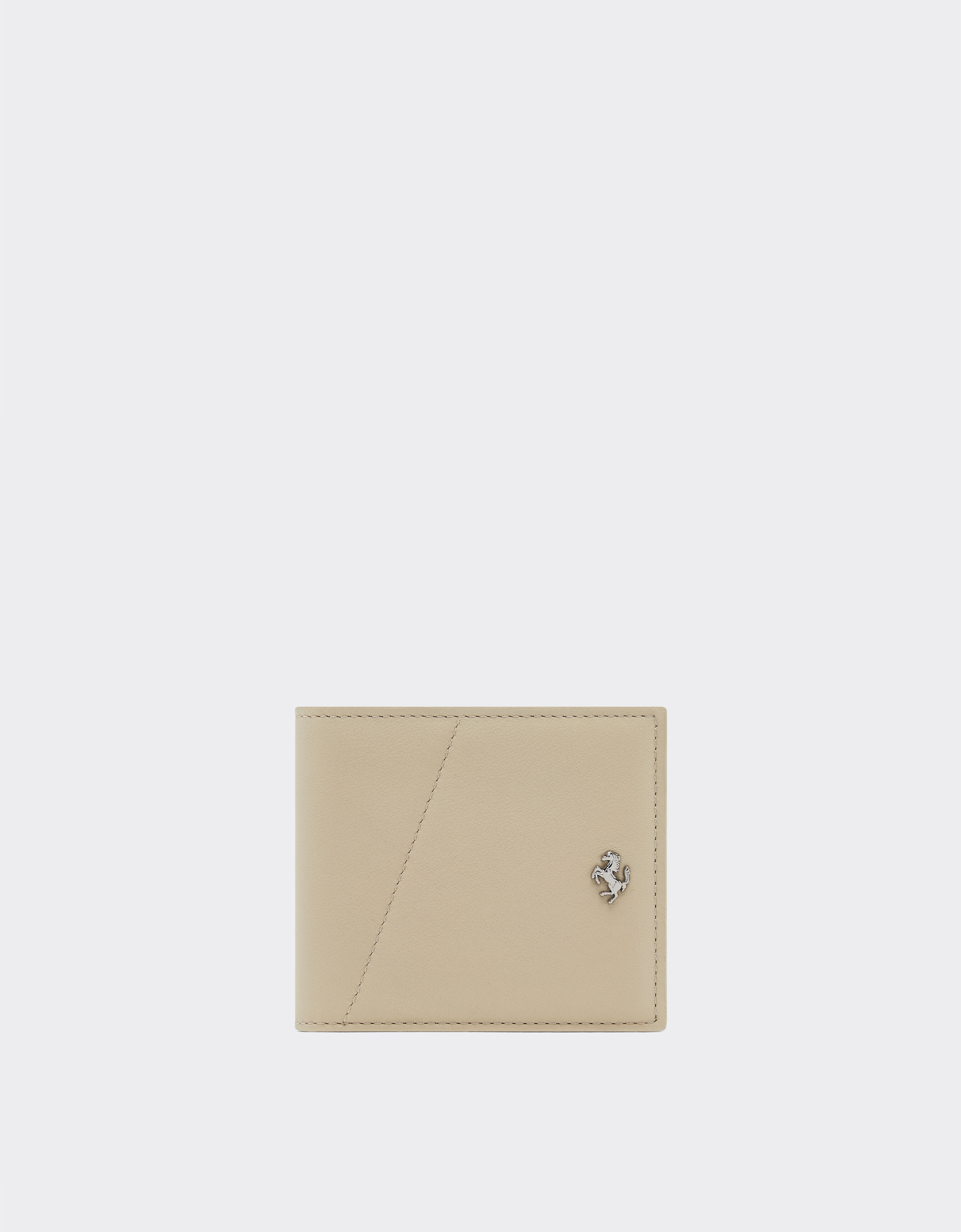 Ferrari Leather wallet with diagonal stitching Chalk 49227f