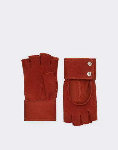 Ferrari Fingerless gloves in suede Maison Red 22362f