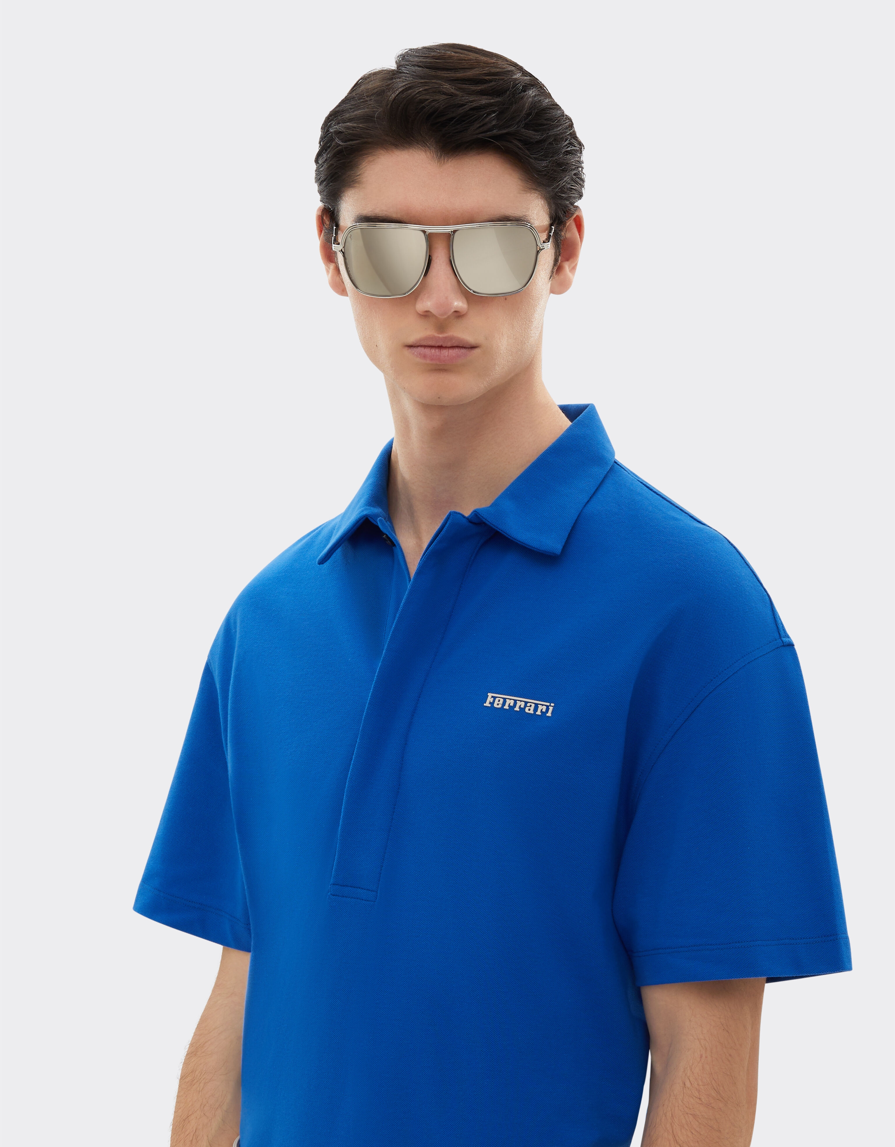 Ferrari 法拉利徽标有机棉 Polo 衫 克莱因蓝 21819f