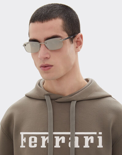 Ferrari Ferrari sunglasses in  brushed silver-colored titanium  and acetate with transparent gold lenses with white mirror coating Silver LA0L6f