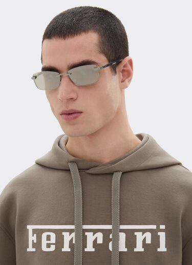 Ferrari Ferrari sunglasses in  brushed silver-colored titanium  and acetate with transparent gold lenses with white mirror coating Silver LA0L6f