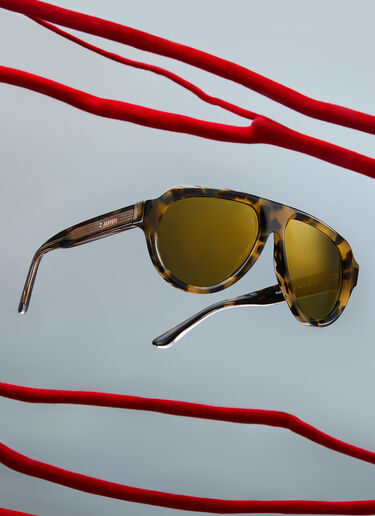 法拉利金色镜面绿色镜片玳瑁棕色醋酸纤维太阳镜 Ferrari 法拉利金色镜面绿色镜片玳瑁棕色醋酸纤维太阳镜 Tortoiseshell LA0EUf