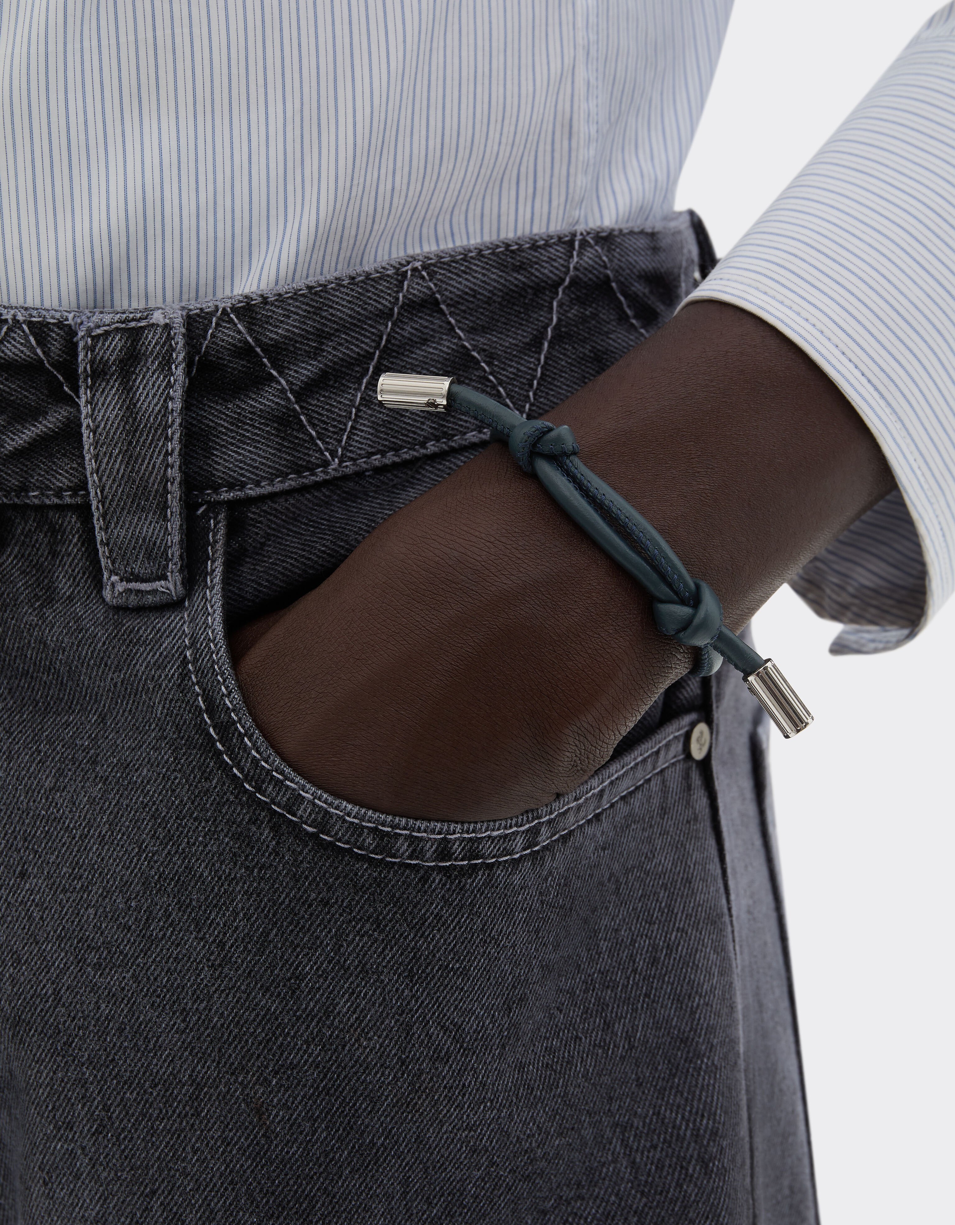 Tubular leather bracelet with engraved Prancing Horse Ferrari Tubular leather bracelet with engraved Prancing Horse Ultramarine 50009f