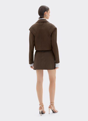 Mini skirt in technical gabardine with a vintage effect Ferrari Mini skirt in technical gabardine with a vintage effect Khaki Green 49927f
