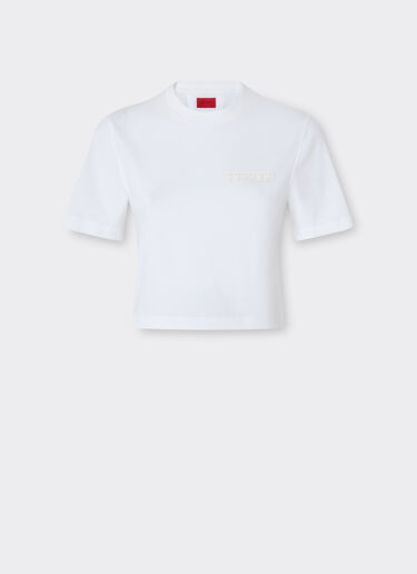 Ferrari Crop cotton T-shirt Bianco Ottico 51094f