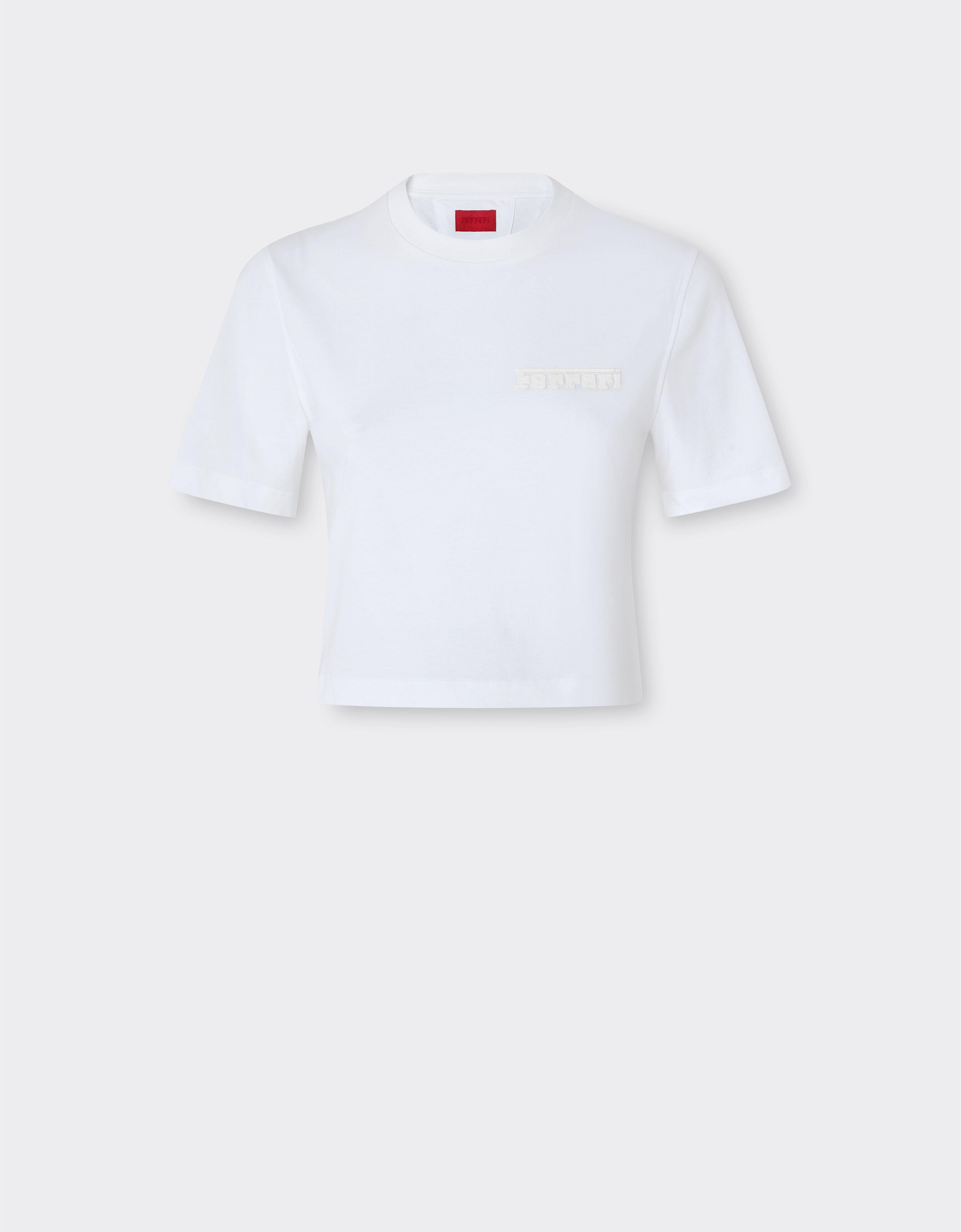 Ferrari Crop cotton T-shirt Bianco Ottico 51094f