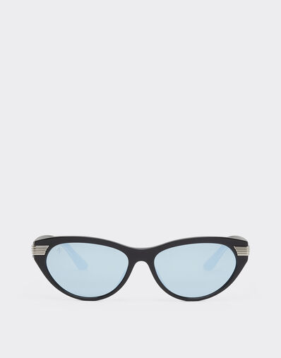 Ferrari Ferrari sunglasses in shiny blackacetate with gray mirrored lenses Black LA0EXf