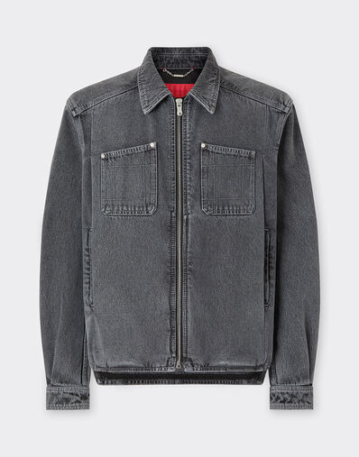 Ferrari Dark marbled denim jacket Granite Gray 49942f