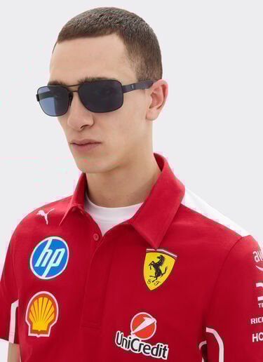 Ferrari 雷朋与法拉利车队合作款 RB3763M 蓝色镜片哑光黑色金属与塑料太阳镜 哑光黑 LA01Gf