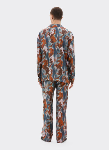 Cavallino Ikat 印花真丝衬衫 Ferrari Cavallino Ikat 印花真丝衬衫 孔雀蓝 22618f