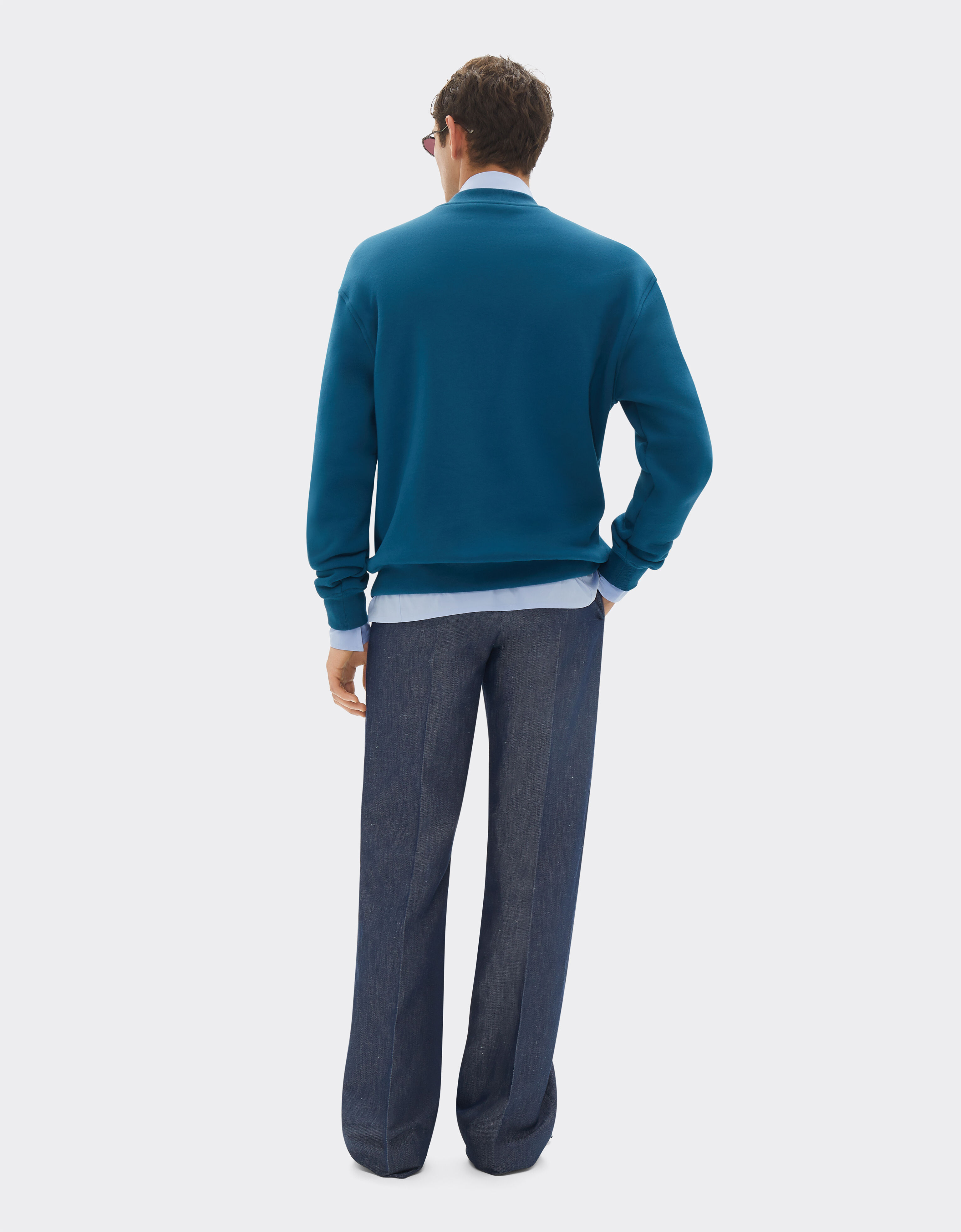 Ferrari Sweatshirt with color block logo print Peacock 49278f