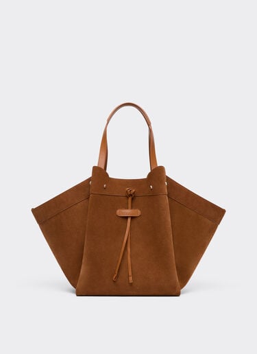 Ferrari 绒面革与光面皮革托特包 Jute 50593f