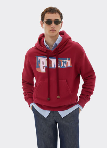 Ferrari Hoodie with color block logo print Cherry 22835f