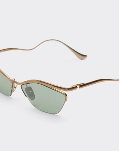 Ferrari Ferrari sunglasses in shiny gold-colored titanium with dark green lenses Oro LA0KVf