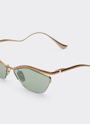 Ferrari Ferrari sunglasses in shiny gold-colored titanium with dark green lenses Oro LA0KVf