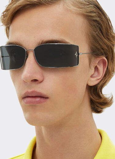 Ferrari Ferrari shield sunglasses with green lenses 深灰色 F0641f
