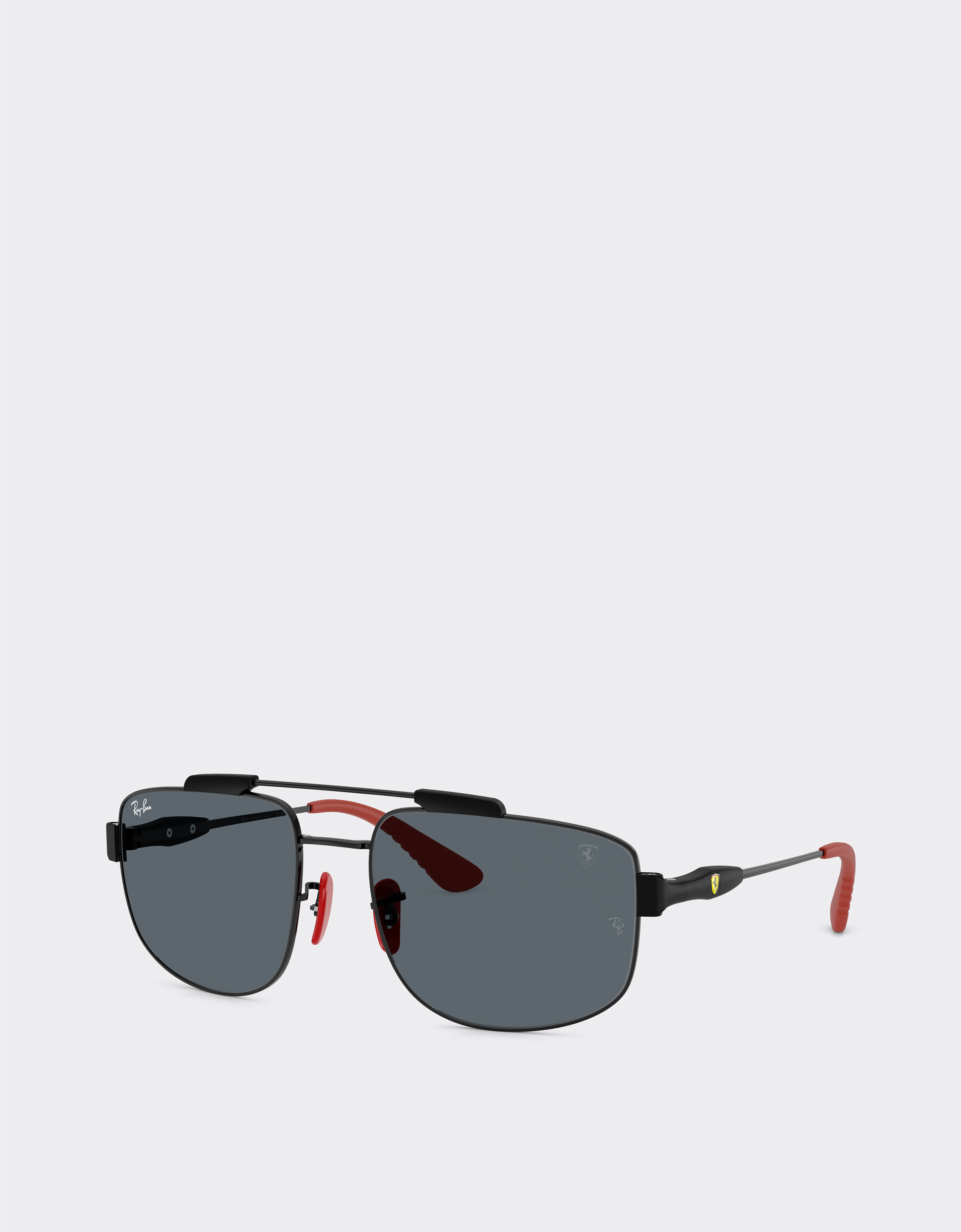 Ferrari Ray-Ban for Scuderia Ferrari RB3789M 为黑色金属镜框搭配蓝色镜片 Nero LA0JNf