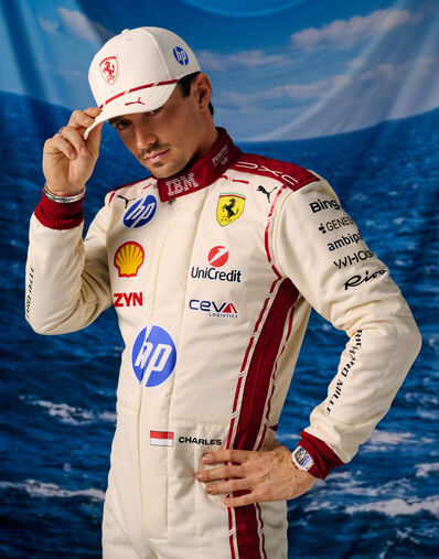 Ferrari Leclerc Replica Baseball Cap for the 2026 Monaco Grand Prix Bianco LA0CP1148EXT0001f