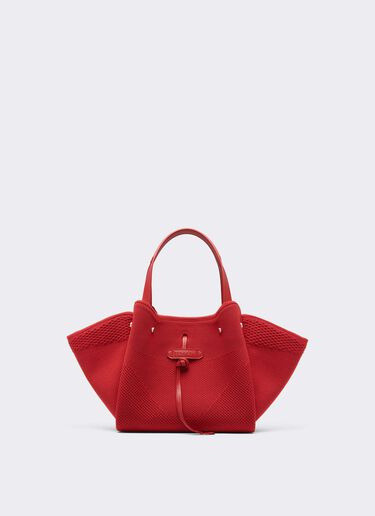 Ferrari 针织与皮革托特包 Rosso Magma CBWTO0002YA00006f