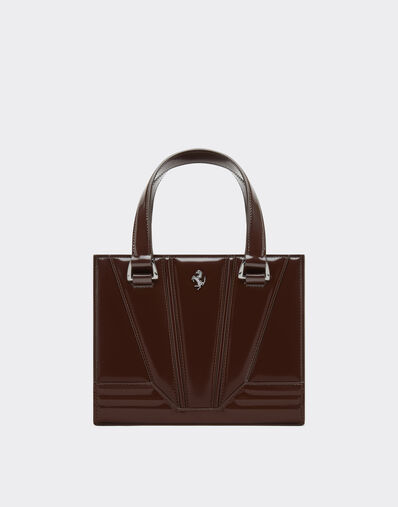 Ferrari Ferrari GT mini tote bag in glossy leather Espresso 49122f