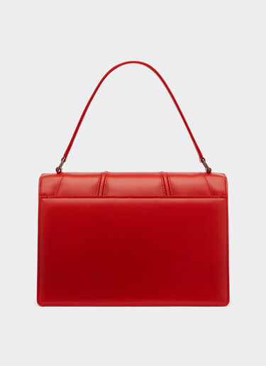 Ferrari 法拉利 GT Bag 3D 图案顶部手柄皮革手袋 Rosso Dino 红色 20324f