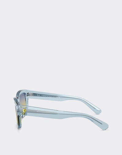 Ferrari Ray-Ban for Scuderia Ferrari RB2228M 透明蓝色醋酸纤维镜框，搭配黄/浅蓝色渐变镜片 Azzurro LA0JHf