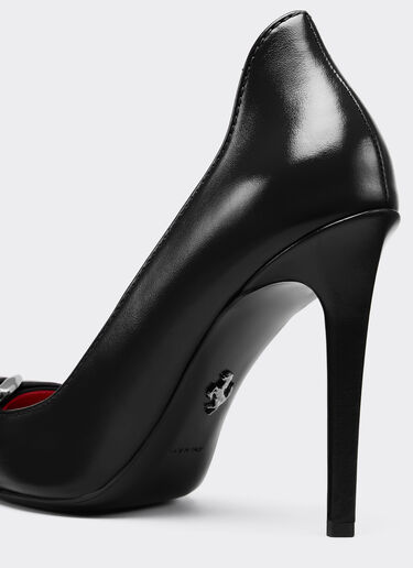 湿水效果亮泽皮革浅口鞋 Ferrari 湿水效果亮泽皮革浅口鞋 黑色 49387f