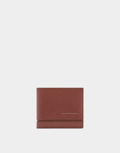 Ferrari Leather folding wallet with livery pattern Espresso 49225f