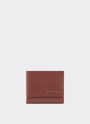 Ferrari Leather folding wallet with livery pattern Espresso 49225f