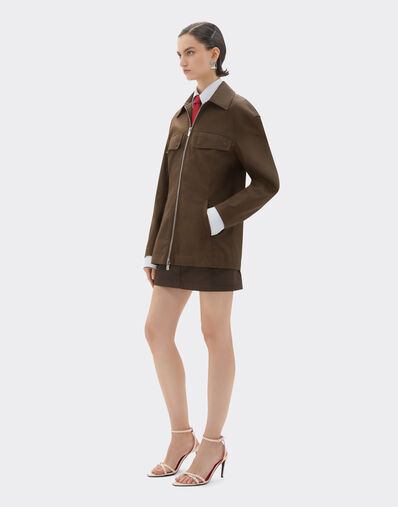 Ferrari Technical gabardine jacket with a vintage effect Khaki Green 49926f