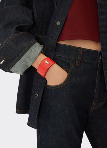 光面皮革缠绕式手环 Ferrari 光面皮革缠绕式手环 Rosso Dino 红色 20599f