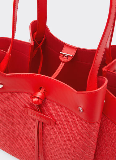 Raffia and leather tote bag Ferrari Raffia and leather tote bag Rosso Dino 49110f