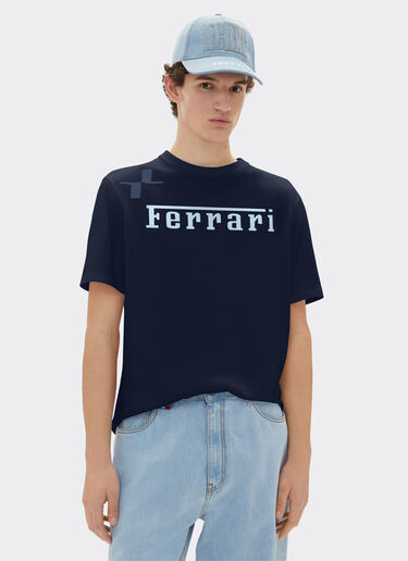 Ferrari 法拉利 x Charles Leclerc 法拉利徽标 T 恤 海军蓝 22293f