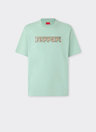 法拉利徽标刺绣棉质 T 恤 Ferrari 法拉利徽标刺绣棉质 T 恤 Granite Green 50837f