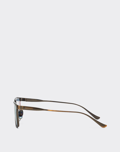 Ferrari Ferrari sunglasses in  brushed gray/brownmetal  with light gray crystal lenses Grey LA0LEf