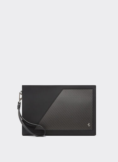 Ferrari 皮革和碳纤维手包 Black 22200f