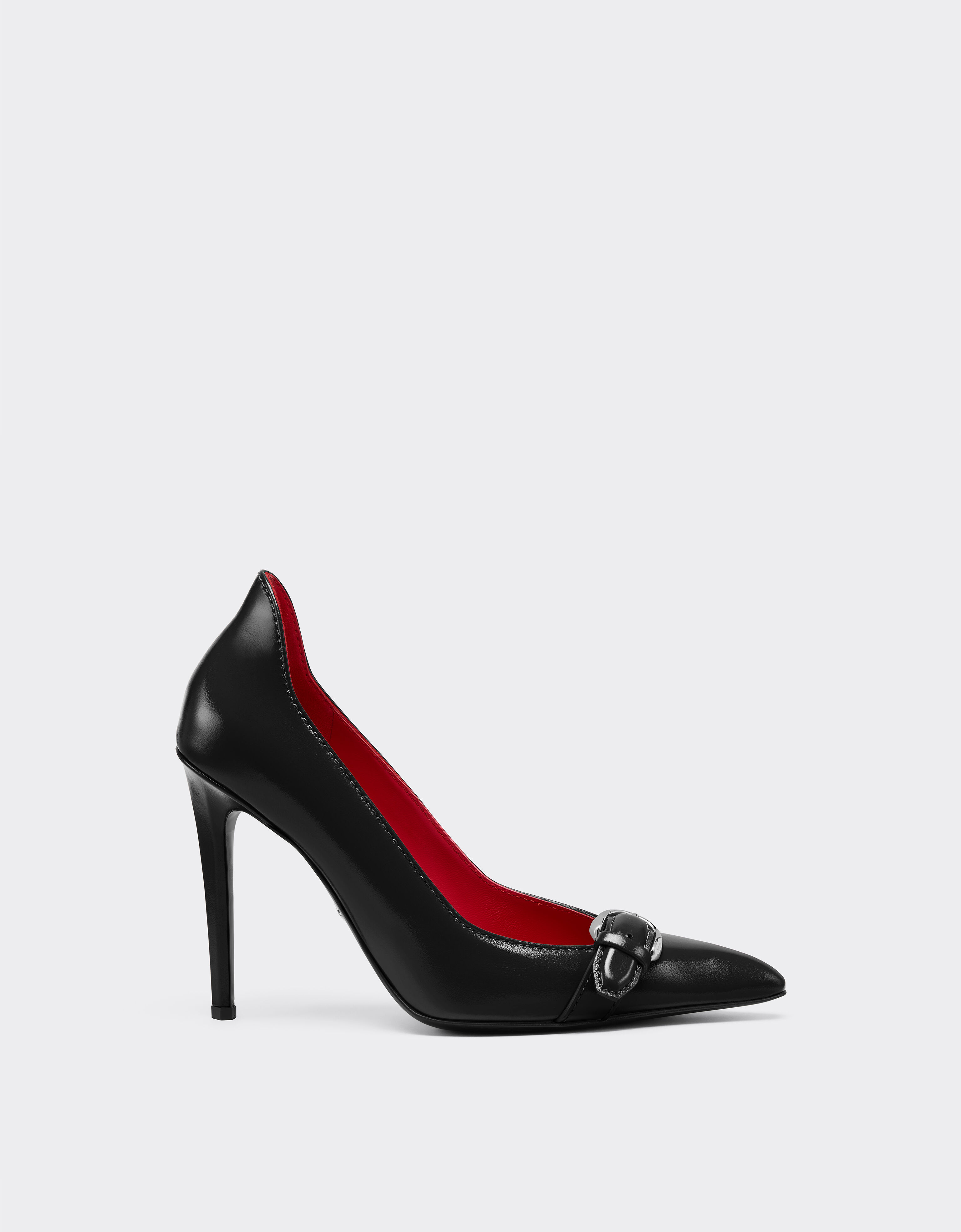 湿水效果亮泽皮革浅口鞋 Ferrari 湿水效果亮泽皮革浅口鞋 黑色 49387f