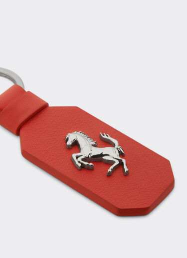 Ferrari 跃马装饰皮革钥匙扣 Rosso Dino 红色 22049f