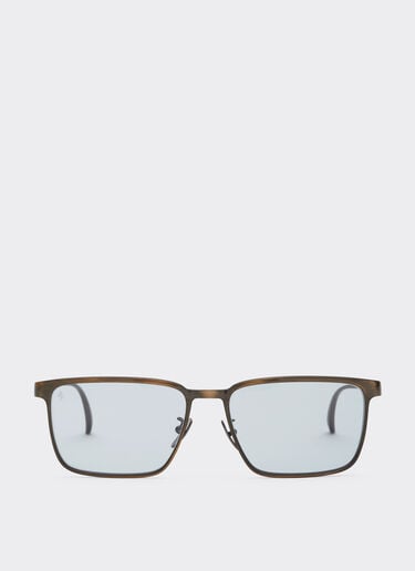 Ferrari Ferrari sunglasses in  brushed gray/brownmetal  with light gray crystal lenses Grey LA0LEf