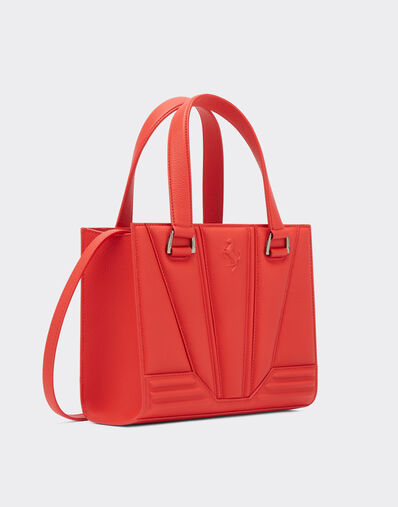Ferrari 法拉利 GT Bag 纹理皮革迷你托特包 Rosso Dino 红色 20333f