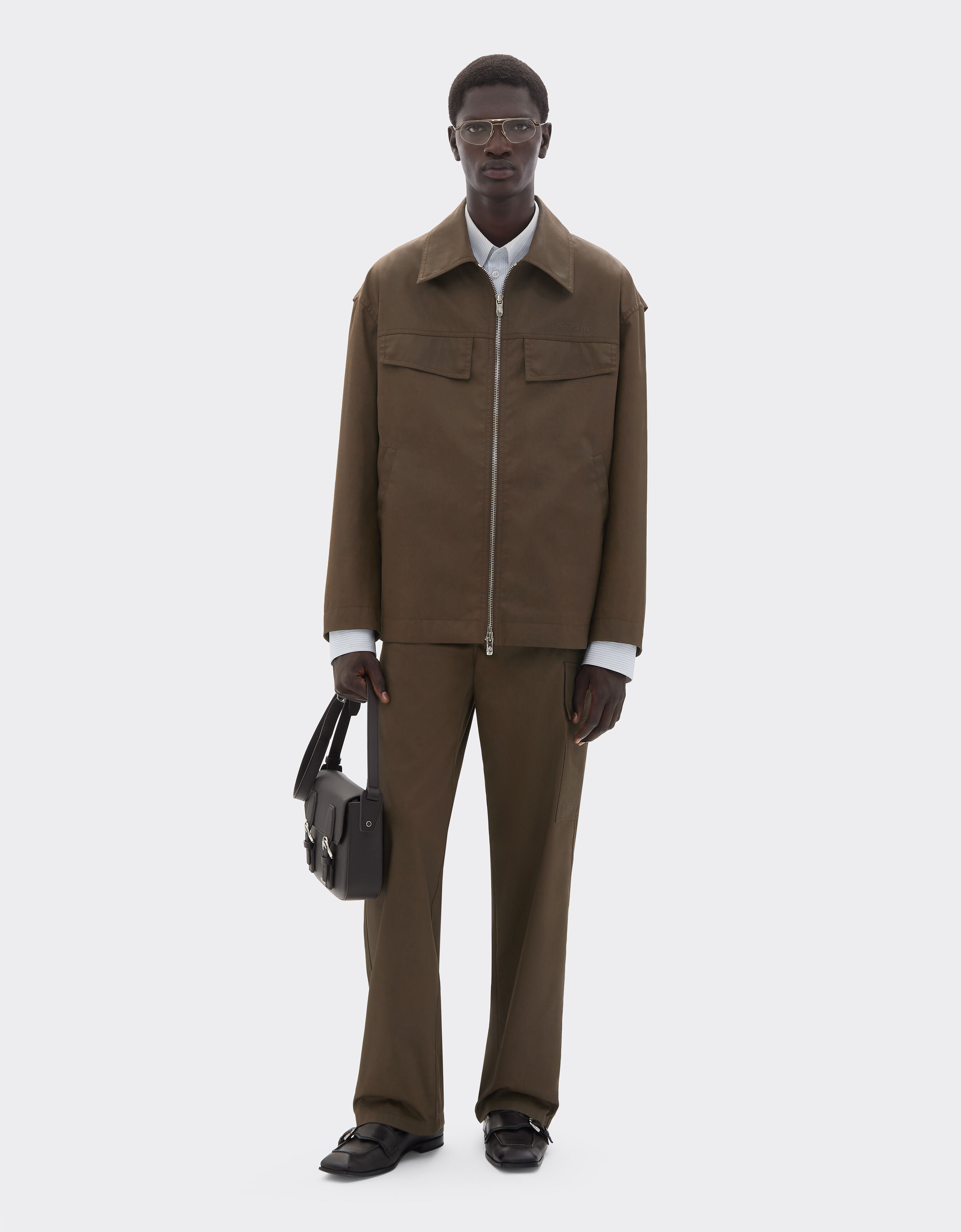 Technical gabardine jacket with a vintage effect Ferrari Technical gabardine jacket with a vintage effect Khaki Green 49921f