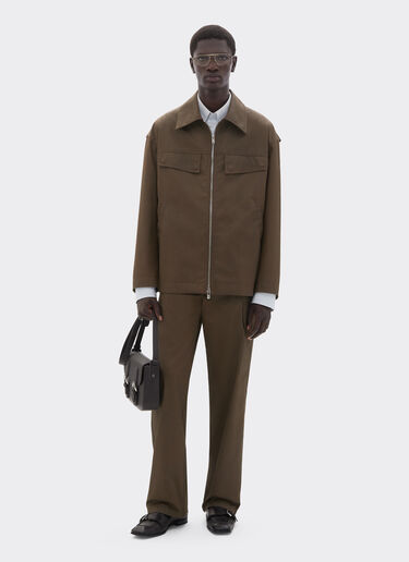 Technical gabardine jacket with a vintage effect Ferrari Technical gabardine jacket with a vintage effect Khaki Green 49921f